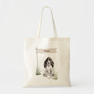 Tote Bag Nom personnalisé Cocker Espaniel Pet Dog