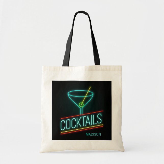 Tote Bag Nom personnalisé COCTAILS (Devant)
