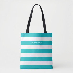 Tote Bag Nom personnalisé Couleur modifiable et bandes bla