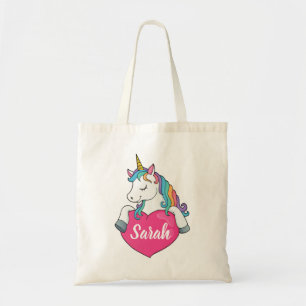 Tote Bag Nom personnalisé Cute Unicorn