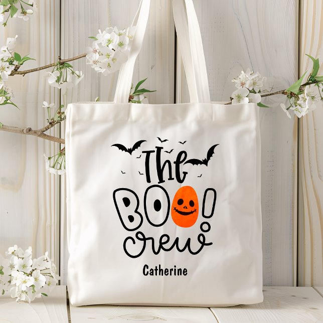 Tote Bag Nom personnalisé de l'équipe de boo | Halloween (Créateur téléchargé)