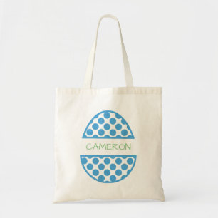 Tote Bag Nom personnalisé de l'oeuf de Pâques bleu