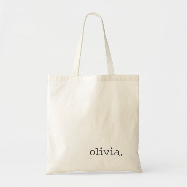 Tote Bag Nom personnalisé de style machine à écrire minimal (Devant)