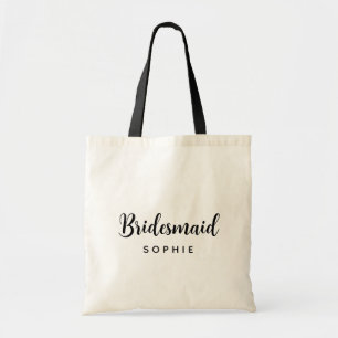 Tote Bag Nom personnalisé demoiselle d'honneur écriture sim