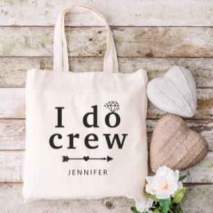 Tote Bag Nom personnalisé Diamond I Do Crew Mariage