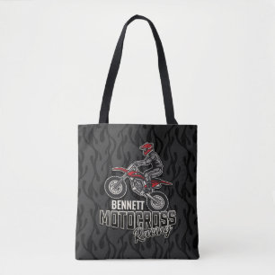 Tote Bag Nom personnalisé Dirt Vélo Rider Motocross Racing