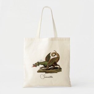 Tote Bag Nom personnalisé Dragon médiéval Vintage Renaissan
