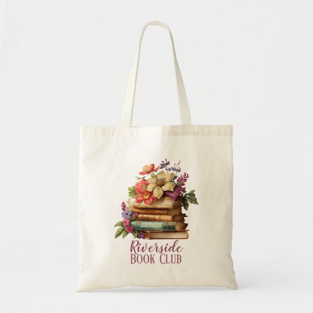 Tote Bag Nom personnalisé du club de livres (Devant)