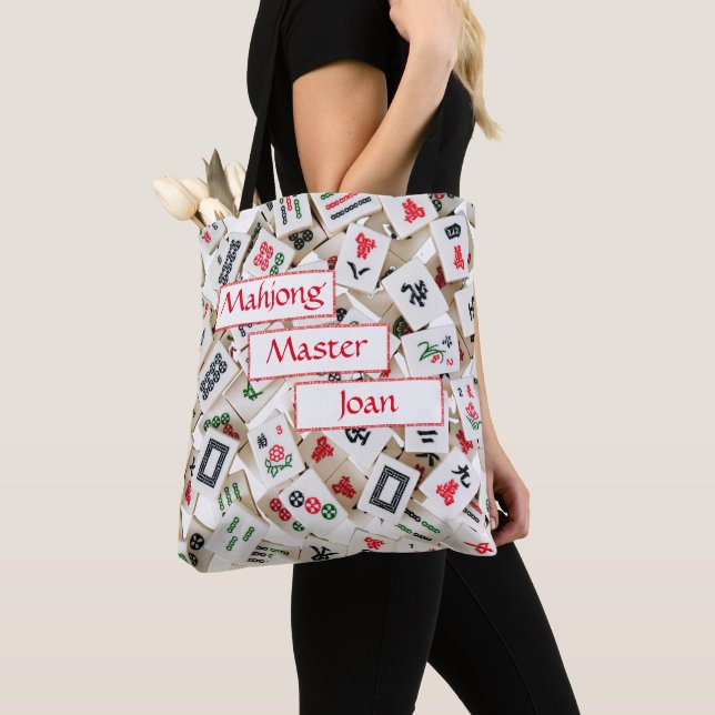 Tote Bag Nom personnalisé du maître Mahjong (De près)