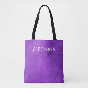 Tote Bag Nom personnalisé en cuir violet chic