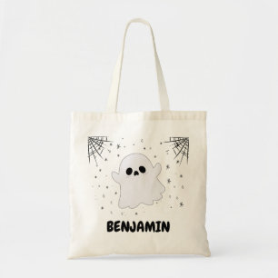 Tote Bag  Nom personnalisé Fantômes d'Halloween Treat or 