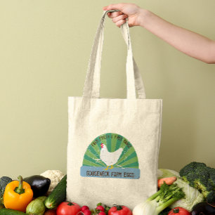 Tote Bag Nom personnalisé Ferme OEufs frais Panneau Vintage