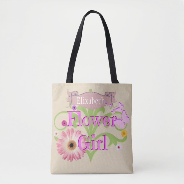 Tote Bag Nom personnalisé Fille Fleur Faisy (Devant)