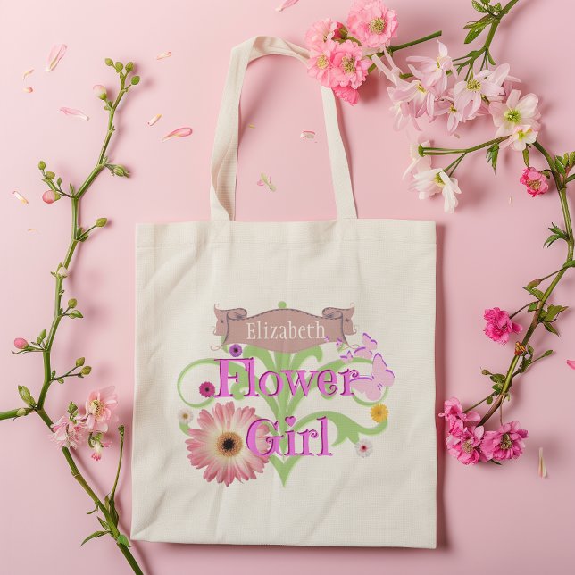 Tote Bag Nom personnalisé Fille Fleur Faisy (Créateur téléchargé)