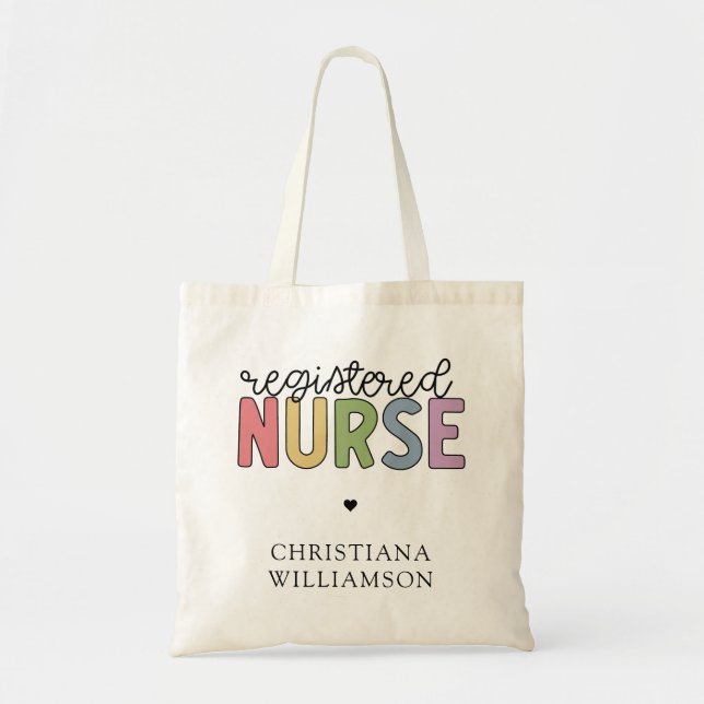 Tote Bag Nom personnalisé Infirmière inscrite infirmière in (Devant)