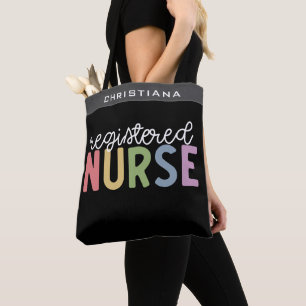Tote Bag Nom personnalisé Infirmière inscrite infirmière in