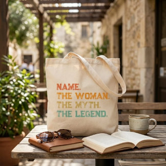 Tote Bag Nom personnalisé La femme Le mythe La légende