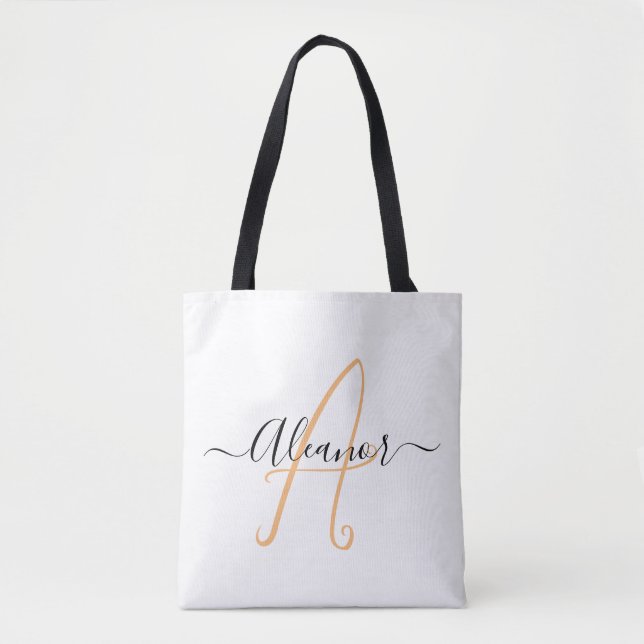 Tote Bag Nom personnalisé Le cadeau élégant de la mère (Devant)