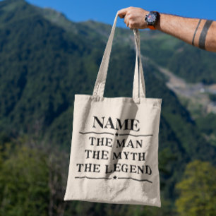Tote Bag Nom Personnalisé L'Homme Le Mythe La Légende