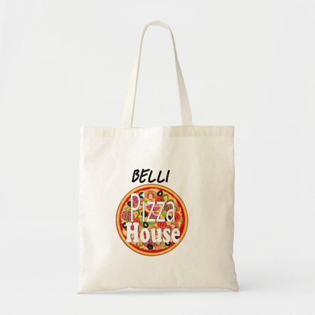 Tote Bag Nom personnalisé Maison de pizza italienne Adulte  (Devant)