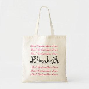 Tote Bag Nom personnalisé Meilleur Godmère Jour Pink Noir