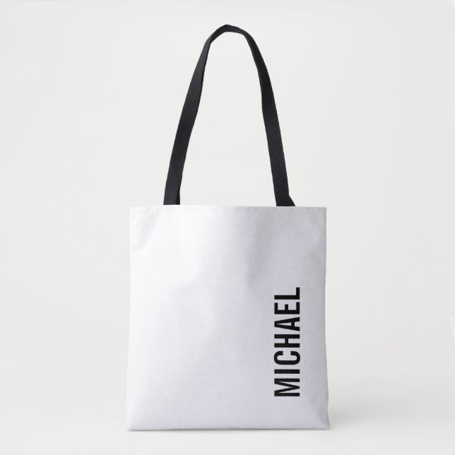 Tote Bag Nom personnalisé minimaliste moderne (Devant)