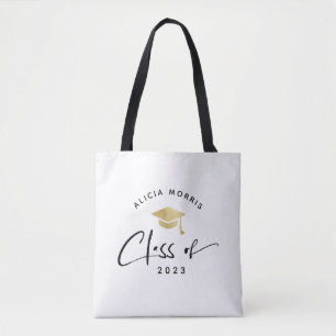 Tote Bag Nom personnalisé moderne Graduation Script tendan