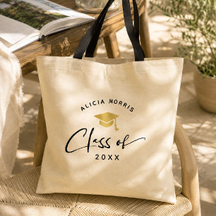 Tote Bag Nom personnalisé moderne pour la remise des diplôm