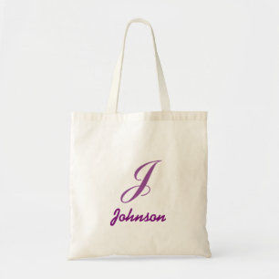 Tote Bag Nom personnalisé monogramme lavande violet lavande