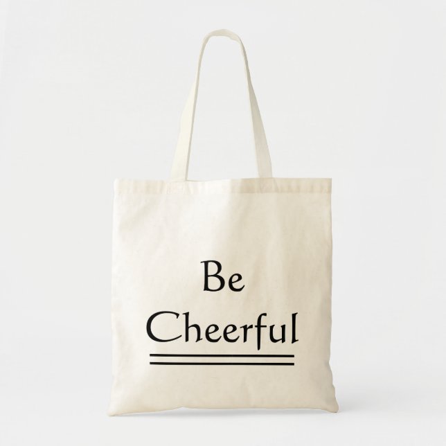 Tote Bag Nom personnalisé monogramme "Soyez joyeux" (Devant)