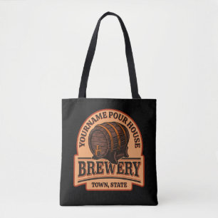 Tote Bag NOM PERSONNALISÉ Old Oak Barrel Beer Keg Brasserie