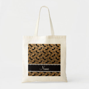 Tote Bag Nom personnalisé or parties scintillant chaussures