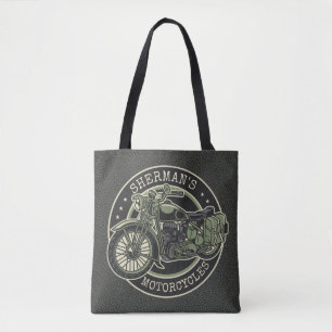 Tote Bag NOM personnalisé Retro Military Motorcycle Biker