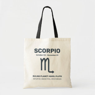 Tote Bag Nom personnalisé / Scorpion du symbole zodiaque du