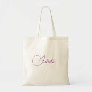 Tote Bag Nom personnalisé Simple lavande violet