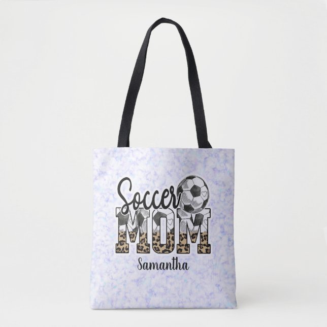 Tote Bag Nom personnalisé Soccer Maman | Fête des mères (Devant)