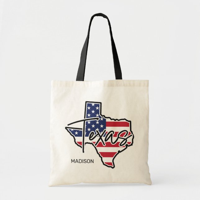 Tote Bag Nom personnalisé Texas (Devant)