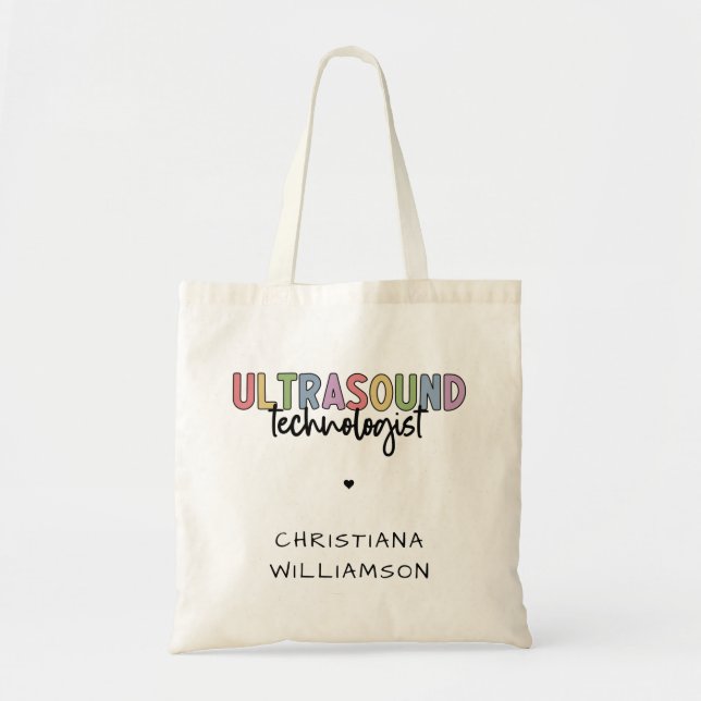 Tote Bag Nom personnalisé Ultrasound Technologist Cadeaux (Devant)