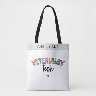 Tote Bag Nom personnalisé Vétérinaire   Technicien vétérina