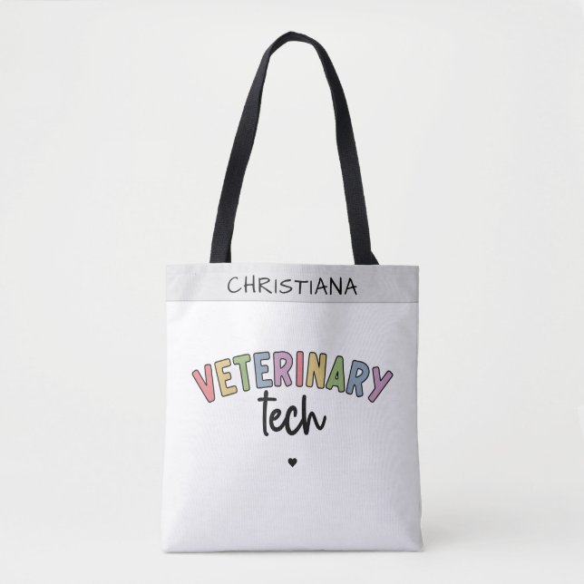 Tote Bag Nom personnalisé Vétérinaire | Technicien vétérina (Devant)
