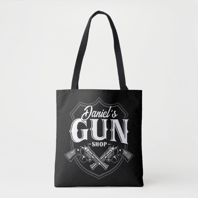 Tote Bag NOM PERSONNALISÉ Vieux Armes à feu (Devant)