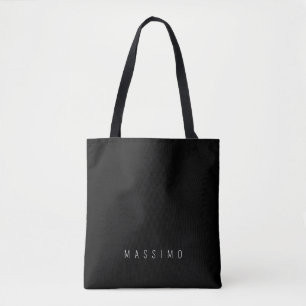 Tote Bag Nom personnel classique noir et blanc exclusif