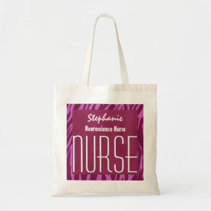 Tote Bag Nom rose de coutume d'infirmière de NEUROLOGIE de