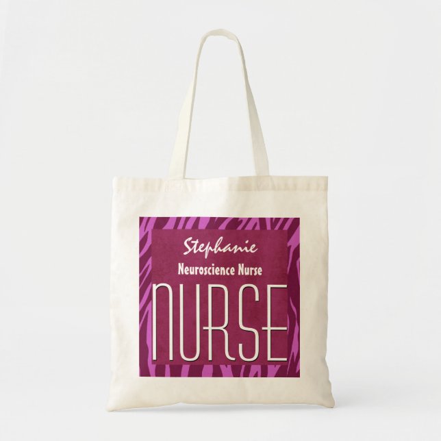 Tote Bag Nom rose de coutume d'infirmière de NEUROLOGIE de (Devant)