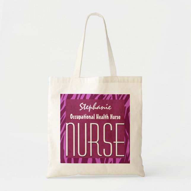 Tote Bag Nom rose de coutume d'infirmière s'occupant de (Devant)