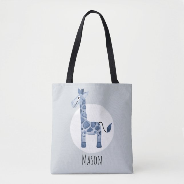 Tote Bag Nom Safari de la Giraffe de la Girafe de Boy's Cut (Devant)