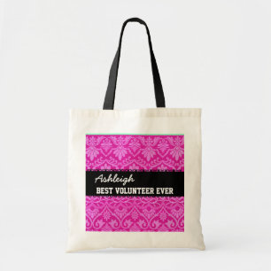Tote Bag Nom toujours fait sur commande blanc noir rose de