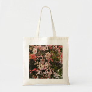Tote Bag Nombreuses Fleurs Blanches Rose Floral Nom personn