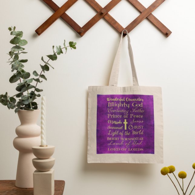 Tote Bag Noms de Jesus Purple Fourre-tout (Créateur téléchargé)