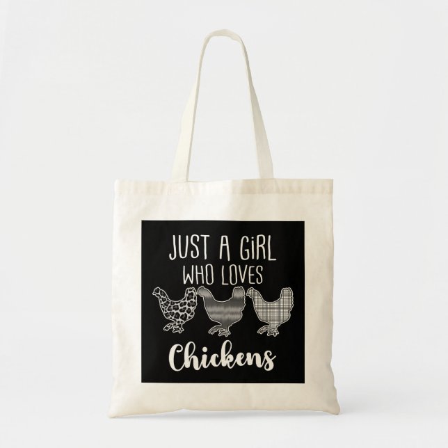 Tote Bag Non 2/2, Juste Une Fille Qui Aime Les Poulets, Drô (Devant)